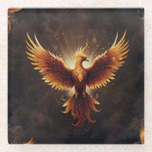 Fiery Phoenix Cushion Glasuntersetzer
