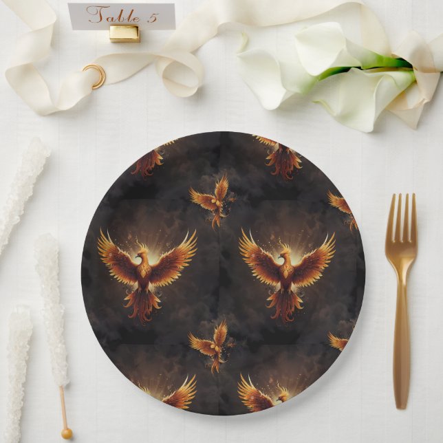 Fiery Phoenix Cushion Pappteller (Hochzeit)