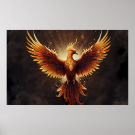 Fiery Phoenix Cushion Poster