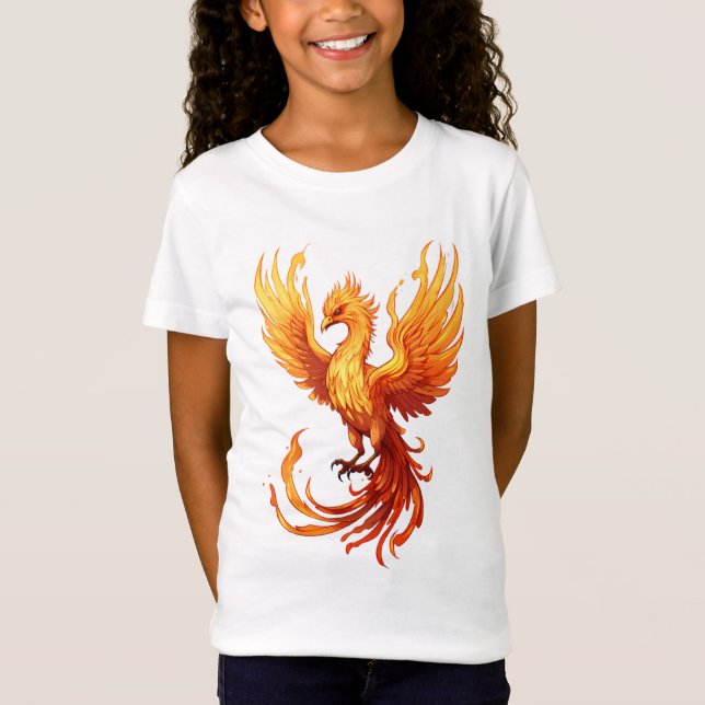 Fiery Phoenix Flying Rising aus den Aschen T-Shirt (Vorderseite)