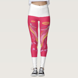 Fiery Pink Angel Heelses Leggings 🔥 😇
