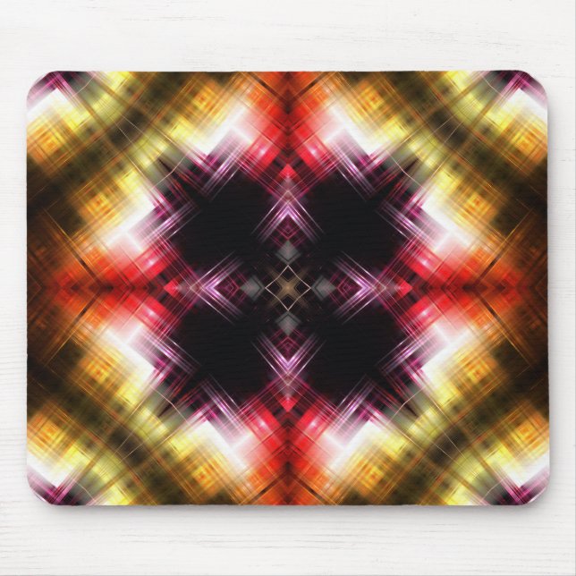 Fiery Prism Abstrakt mit Radiant Red & Gold Glow Mousepad (Vorne)