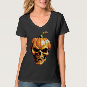 Fiery Pumpkin Skull für Halloween T-Shirt