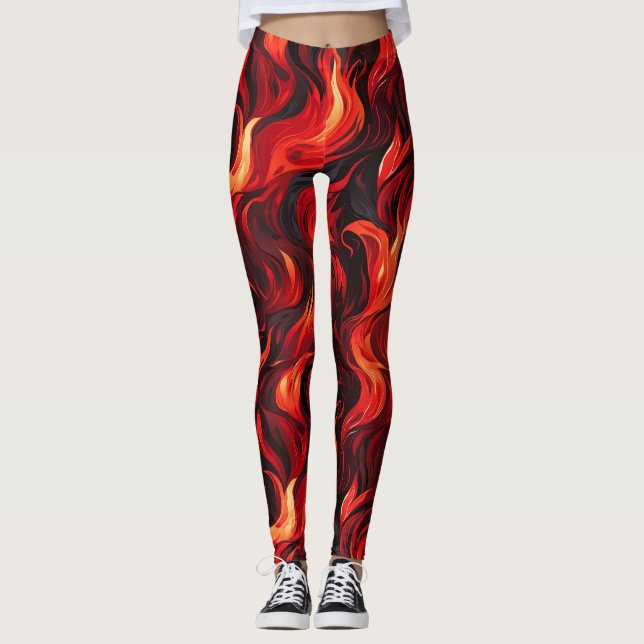 Fiery Red and Yellow Flames of Passion Leggings (Vorderseite)