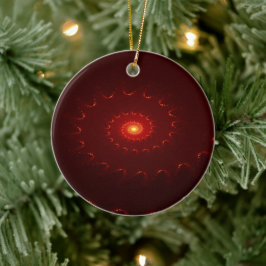 Fiery Red Sparkle Swirl Gradient Keramik Ornament