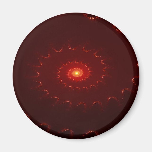 Fiery Red Sparkle Swirl Gradient Magnet (Vorne)