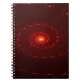 Fiery Red Sparkle Swirl Gradient Notizblock
