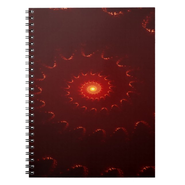 Fiery Red Sparkle Swirl Gradient Notizblock (Vorderseite)