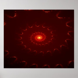 Fiery Red Sparkle Swirl Gradient Poster