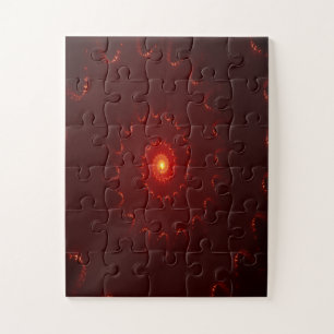 Fiery Red Sparkle Swirl Gradient Puzzle