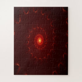 Fiery Red Sparkle Swirl Gradient Puzzle
