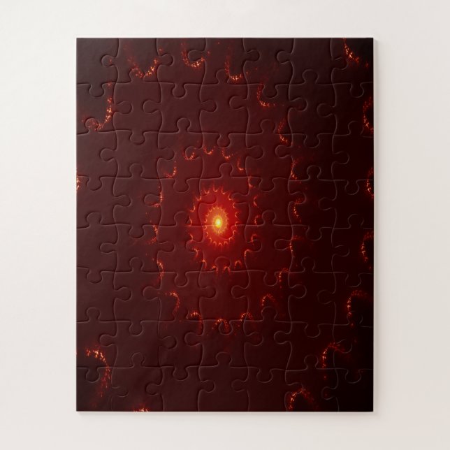 Fiery Red Sparkle Swirl Gradient Puzzle (Vertikal)