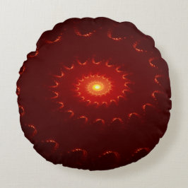 Fiery Red Sparkle Swirl Gradient Rundes Kissen