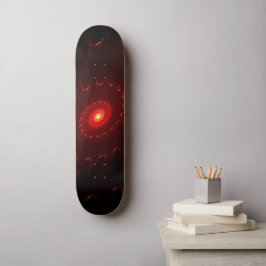 Fiery Red Sparkle Swirl Gradient Skateboard