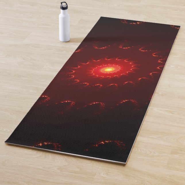 Fiery Red Sparkle Swirl Gradient Yogamatte (Beispiel)
