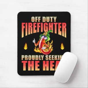 Fiery Red Volunteer Firefighter Chili Vertikal Mousepad
