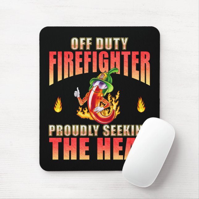 Fiery Red Volunteer Firefighter Chili Vertikal Mousepad (Mit Mouse)