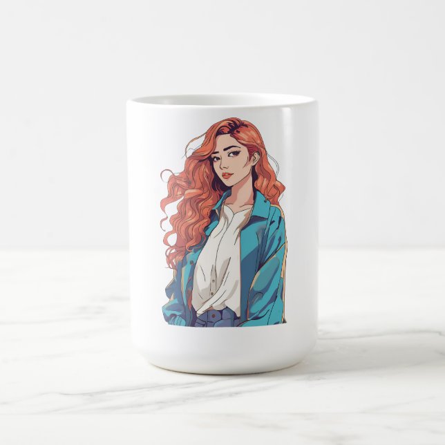 Fiery Redhead Ästhetik Kaffeetasse (Mittel)
