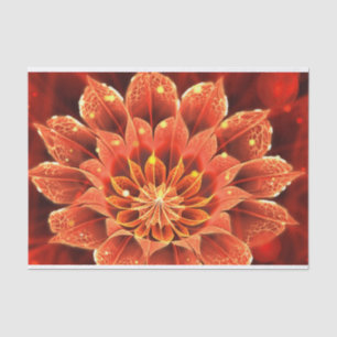 Fiery Ruby Red and Yellow Gazania Treasania Blume Seidenpapier