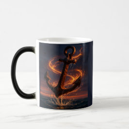 Fiery Rustic Anchor – Nautical Fantasy Wall Art Verwandlungstasse