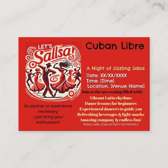 Fiery Salsa Dance Party Einladung - Red Hot Night