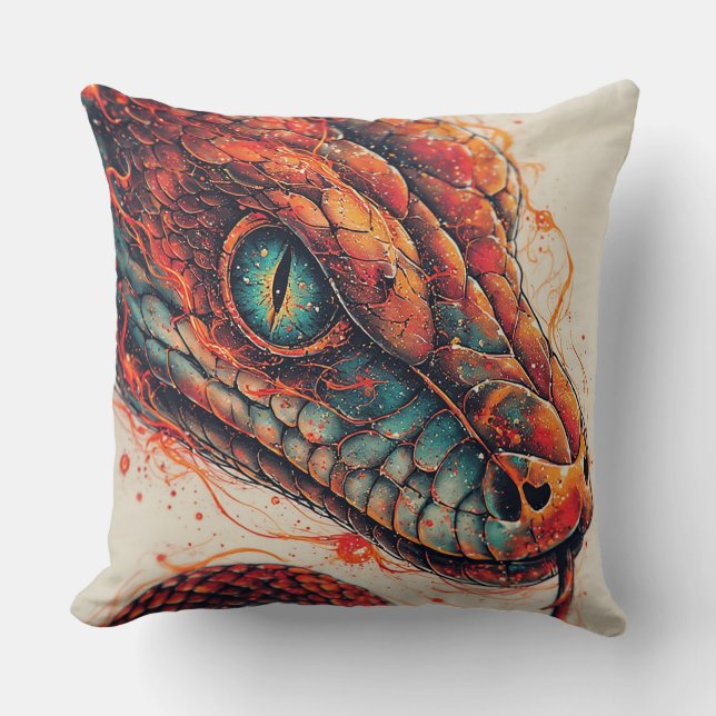 Fiery Serpent mit dynamischer Energie Kissen (Vorderseite)