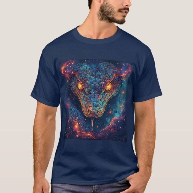 Fiery Serpent mit dynamischer Energie T-Shirt (Vorderseite)