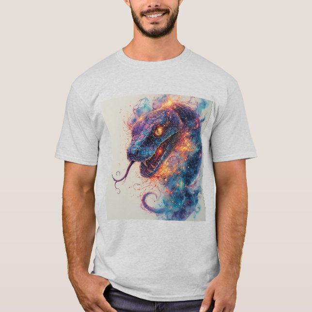 Fiery Serpent mit dynamischer Energie T-Shirt (Vorderseite)