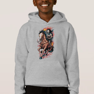 Fiery Skeleton Reiten auf einem Galopp Hoodie