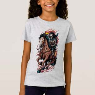 Fiery Skeleton Reiten auf einem Galopp T-Shirt
