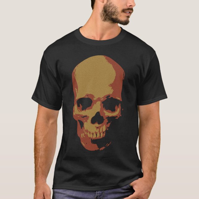 Fiery Skull: Dunkle Gotische Kunst T-Shirt (Vorderseite)