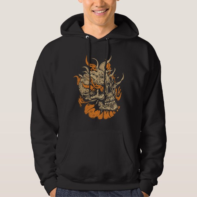 Fiery Skull: Flammen der Rebellion Hoodie (Vorderseite)