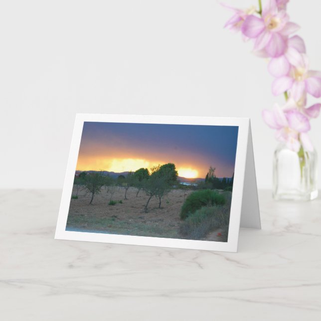Fiery Sky Orchard Landschaft Karte (Orchidee)