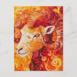 Fiery Solar Capricorn Spirit Feiertagspostkarte