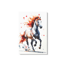 Fiery Spirit - Majestic Horse Watercolor Art 