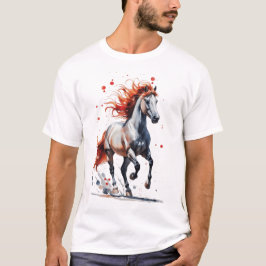 Fiery Spirit - Majestic Horse Watercolor T-Shirt
