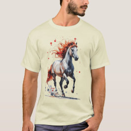 Fiery Spirit - Majestic Horse Watercolor T-Shirt