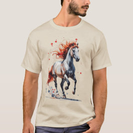 Fiery Spirit - Majestic Horse Watercolor T-Shirt