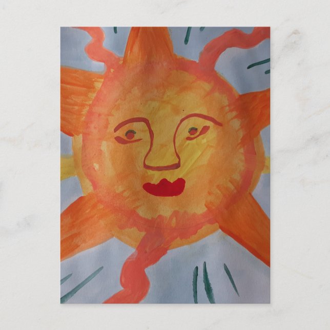 Fiery Sun Flat Postkarte (Vorderseite)