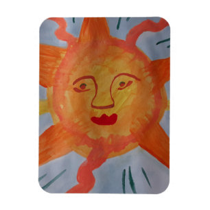 Fiery Sun Flexible Foto Magnet