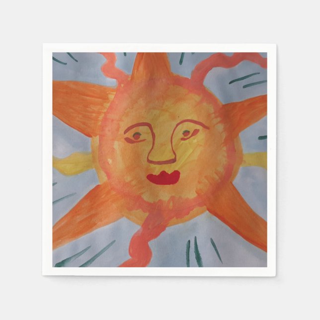 Fiery Sun Paper Napkins Serviette (Vorderseite)