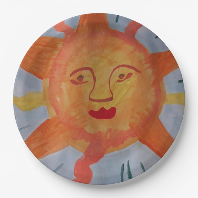 Fiery Sun Paper Tellers Pappteller (Vorderseite)