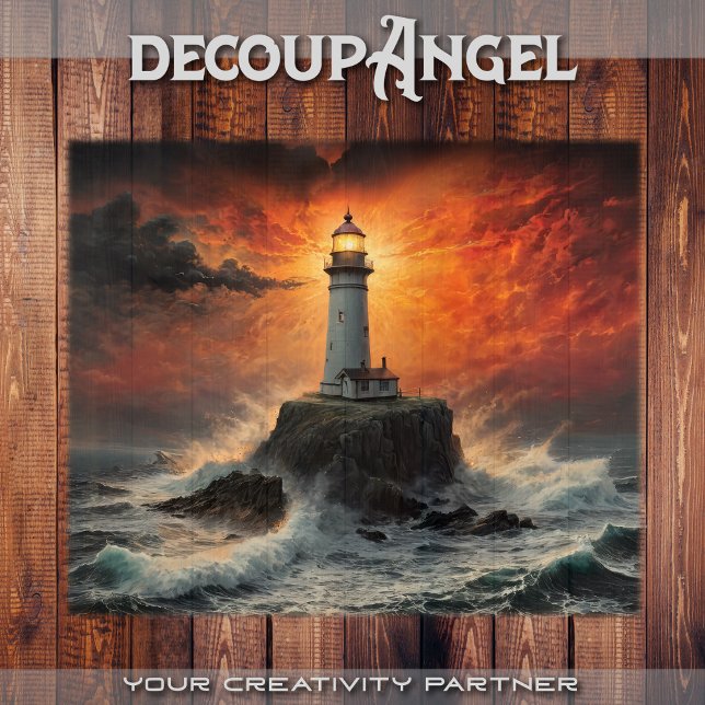 Fiery Sunset Lighthouse: Ein einsames Sentinel - d Seidenpapier (Von Creator hochgeladen)