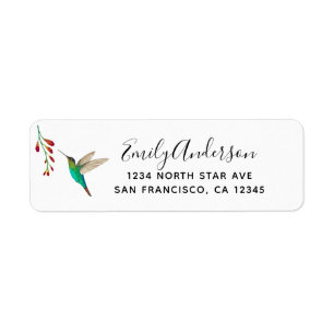 Fiery-throated Hummingbird Label