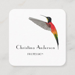 Fiery Topaz Hummingbird Business Card Quadratische Visitenkarte