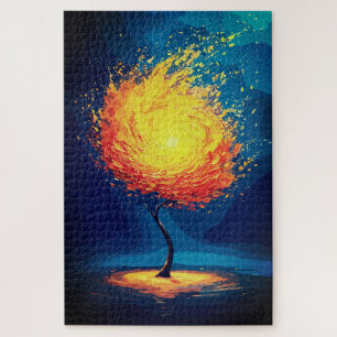 Fiery Tree of Life   Abstrakte Naturkulisse Puzzle