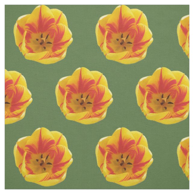 Fiery Tulip Gemustertes Gewebe Stoff (Muster)