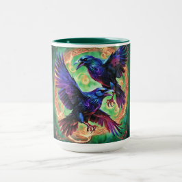 Fiery Two Ravens Tasse