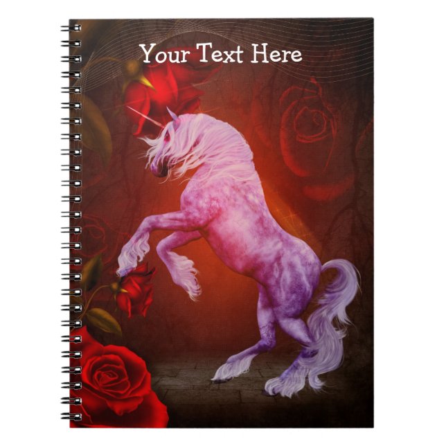 Fiery Unicorn Fantasy Horse Notebook Notizblock (Vorderseite)