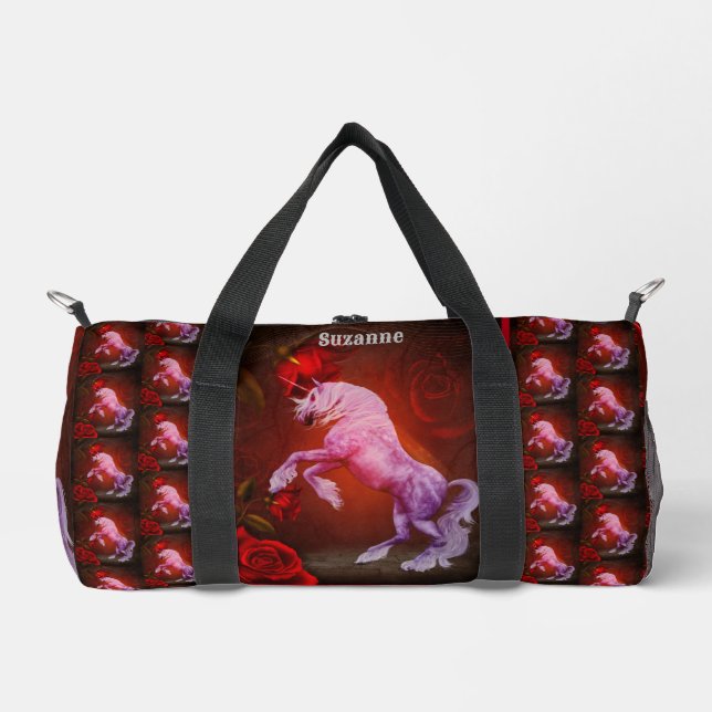 Fiery Unicorn Pferd Personalisiert Duffle Bag (Vorderseite)